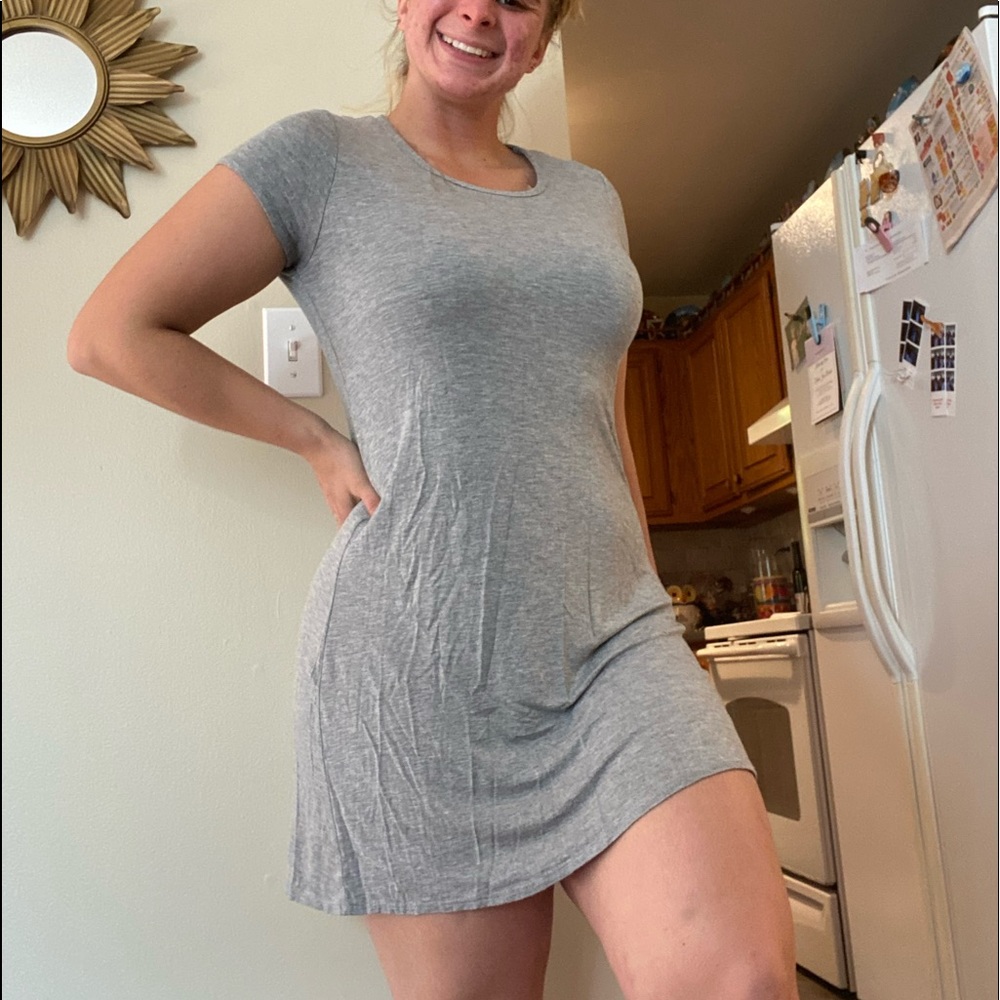Plain gray & black t-shirt dresses